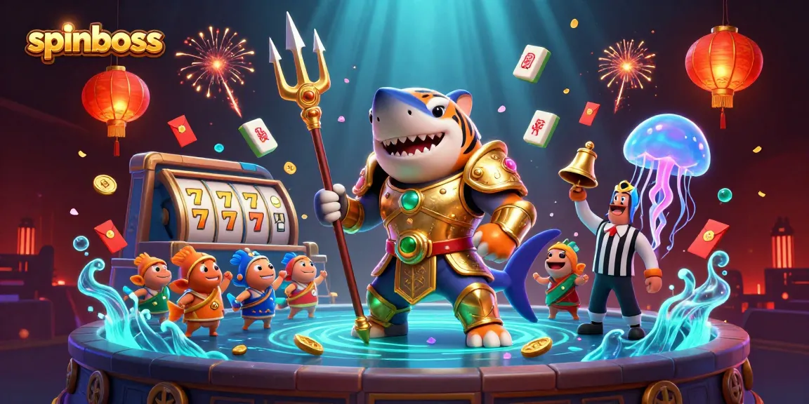 Experience thrilling gameplay at SpinBoss Casino with a dynamic scene showcasing exciting slot reels.