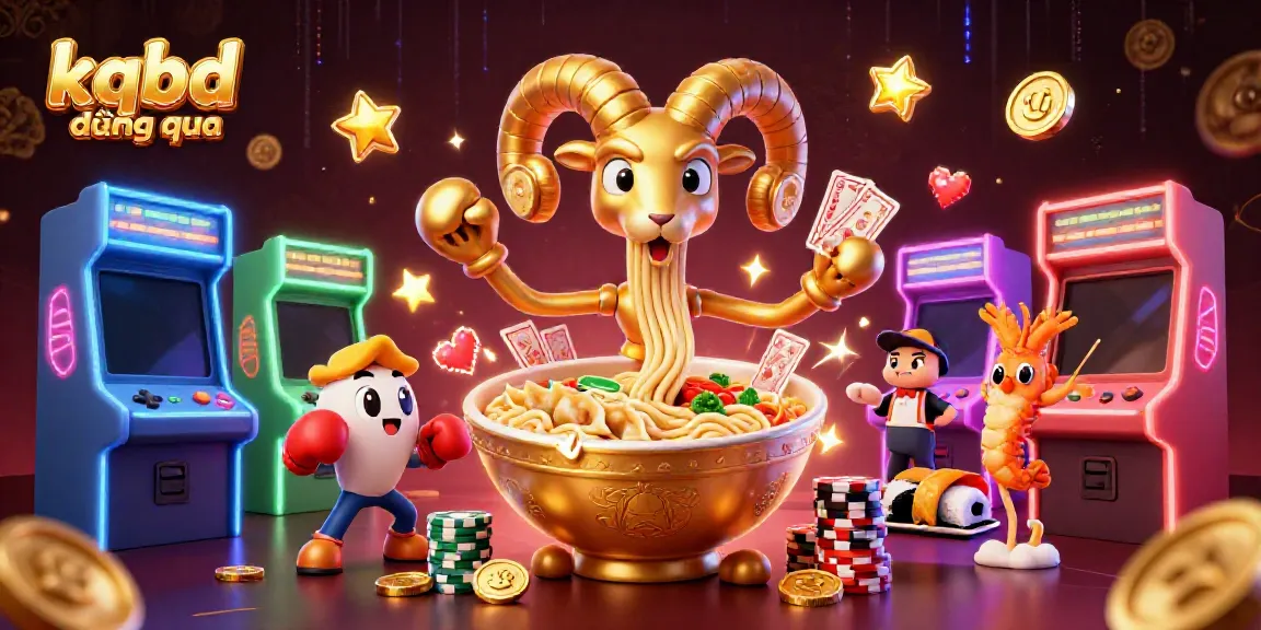 Engage with kqbd đem qua in a vibrant 3D casino scene featuring a ramen bowl dealer and energetic game elements.