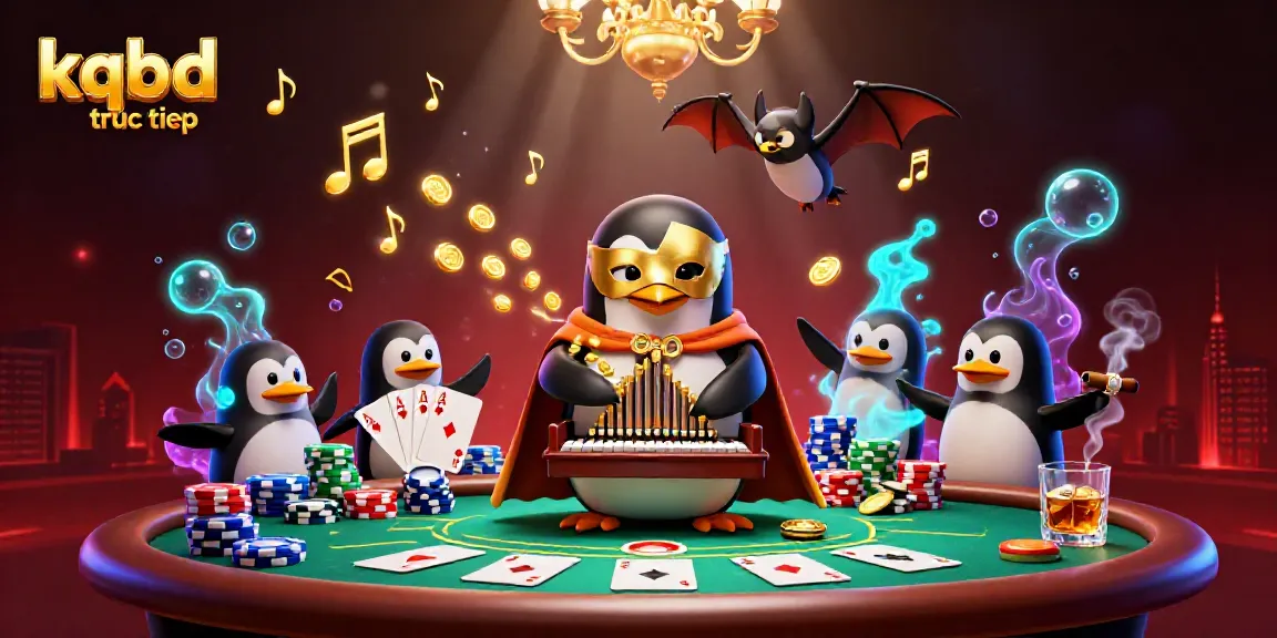 Experience kqbd truc tiep through this vibrant, detailed 3D scene showcasing casino elements and characters.
