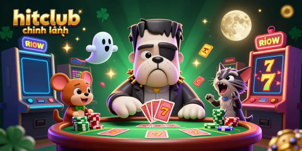 Experience thrilling gameplay at hitclub chính hãng with vibrant characters and casino-themed elements.