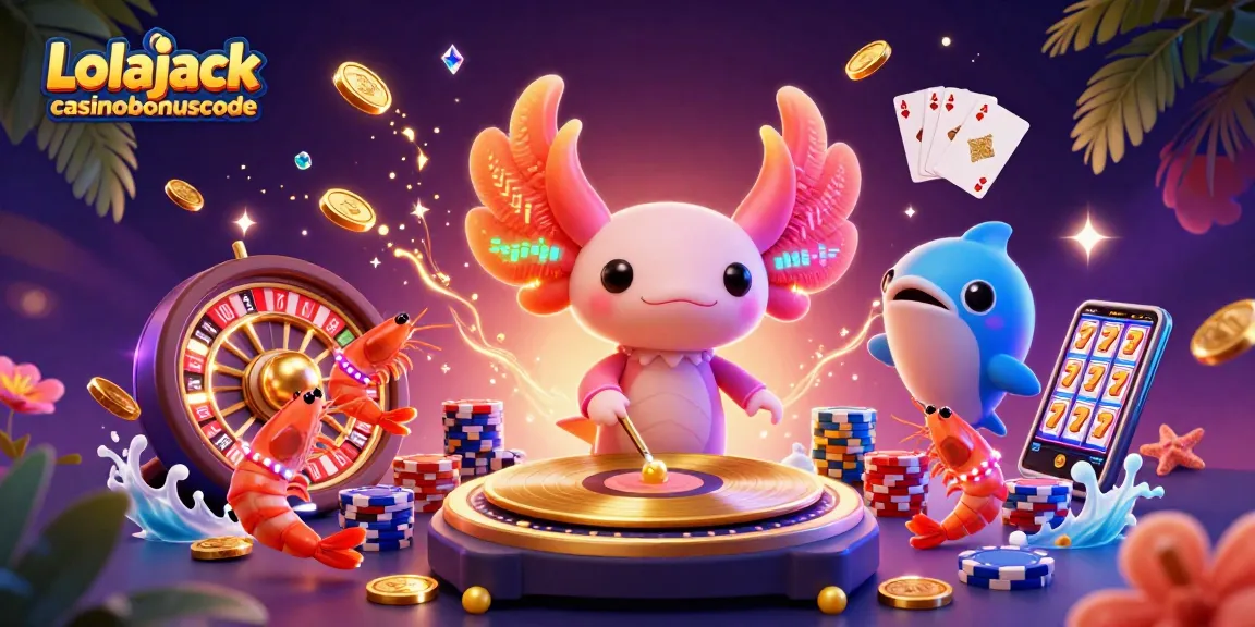 Experience the fun at Lolajack casinobonuscode with a vibrant casino-themed 3D illustration showcasing lively characters and rich gaming elements.