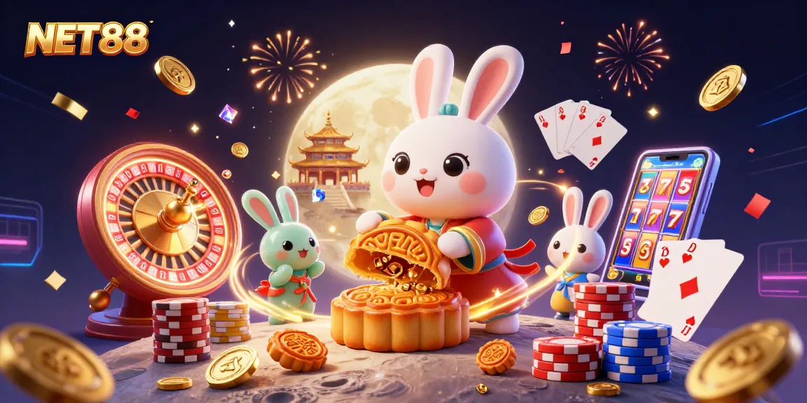 Experience the thrill of NET88 with exciting casino elements and dynamic cartoon characters!